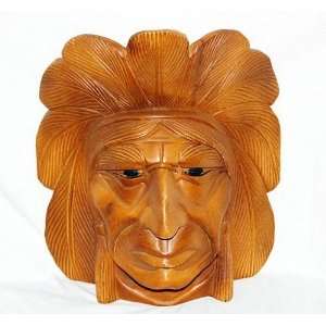  Indian Chief Carved Head Natural 12 