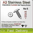 No6 A2 Stainless Steel Flange SELF TAPPING SCREWS POSI