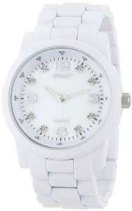   Eco Friendly Diamond Dial White Corn Resin Bracelet Watch: Watches