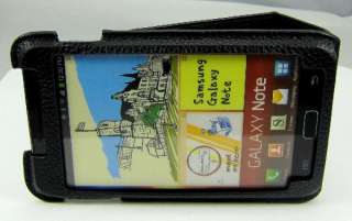 Samsung Galaxy Note N7000 i9220 Stand Genuine Leather Flip Case + SP 