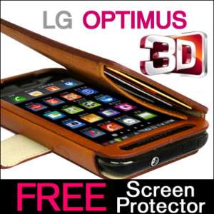 LG OPTIMUS 3D P920 GENUINE LEATHER WALLET CASE COVER  