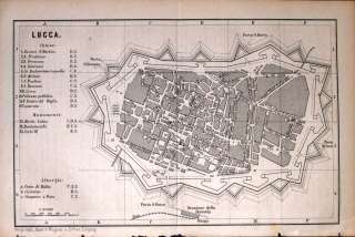 1877. WAGNER. Topografia Italia   Lucca, Toscana, LU  