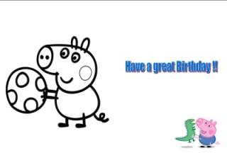 PERSONALISED GEORGE PIG BIRTHDAY CARD WITH COLOURING PICTURE peppa pig 