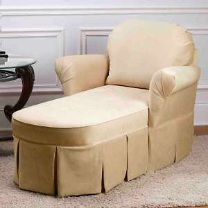 Tufted Fabric Double Arm Chaise Lounge 