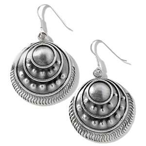   Silver Collection Handcrafted Disc Drop Sterling Silver Earrings at