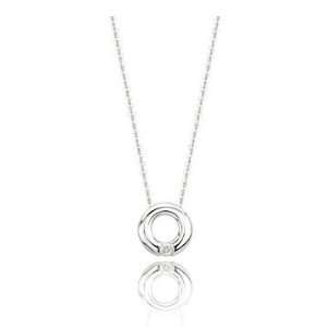   05 ct Circle Shaped 14k White Gold Round Cut Diamond Necklace: Jewelry