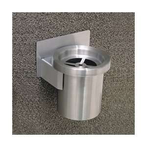 Cigarette Can, Wall Mounted with Grill Top, 4.5x6, Satin Aluminum 