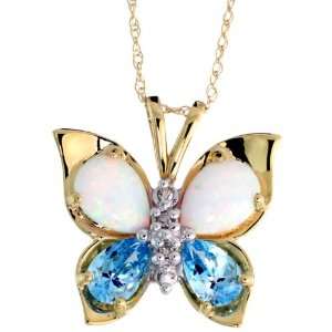   , Pear Cut Blue Topaz Stones & Pear Cut Created Opal Stones Jewelry