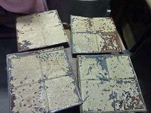   of FIVE (5) Beautiful VICTORIAN tin ceiling tile panels 12 sq pattern