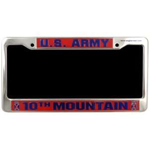  Metal Car License Plate Frame   Us Army 10th Mountain Division 