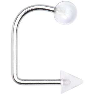    14 Gauge Clear Acrylic Ball Cone Lippy Loop Labret Jewelry