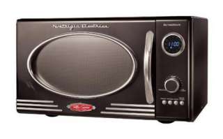   Nostalgia Electrics Retro Style Countertop 800 Watt Microwave   Black