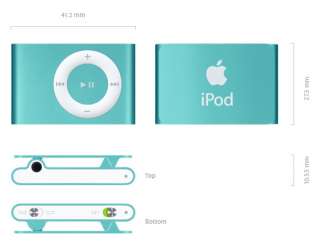  Apple iPod shuffle 2 GB Blue (2nd Generation) OLD MODEL 