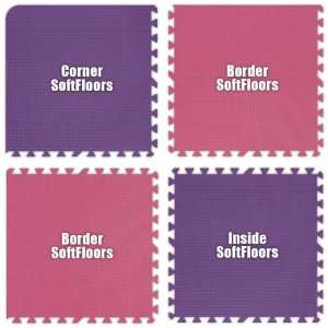  Floor Pad, SoftFloors, Purple & Pink Checkerboard, 30 x 42 
