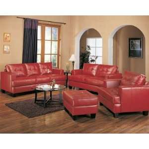    Union Square Red Bonded Leather Accent Chair Furniture & Decor