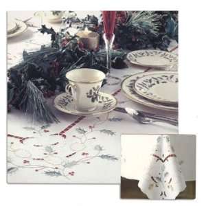   Holiday Embroidered Tablecloth 52 x 70 Oblong