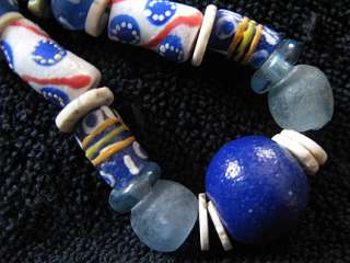 Handmade Recycled Glass African Trade Bead Jewelry Set  