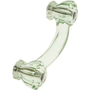  Fluted Depression Green Glass Bridge Drawer Pull With 
