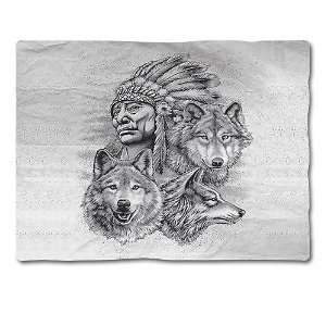 Native American Wolf Blanket
