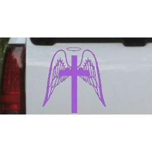 Angel Wings Cross Halo Christian Car Window Wall Laptop Decal Sticker 