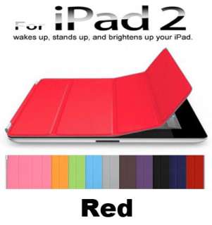 IPad 2 Smart Cover PU Leather Magnetic Case Stand Wake Up Sleep  