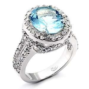   Hand Rings   Oval Aquamarine CZ Right Hand Ring   Size 8 Jewelry