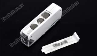 Mini Handheld 160X 200X Zoom LED Lighted Pocket Microscope White New 