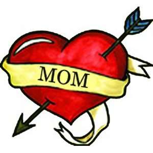  I Love Mom Heart Temporary Tattoo Pack   6 Tattoos per 