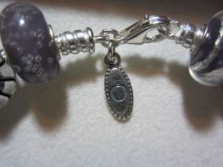 Authentic PANDORA Bracelet with 925 Beads & Charms   Lovely Lavender 