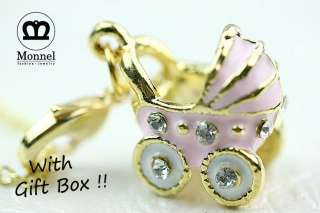 R22 Baby Stroller Charm Pendant Necklace (+Gift Box)  