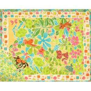   Play Double Sided Quilted Panel Butter Yellow Fabric By The Yard: Arts