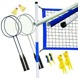 FRANKLIN SPORTS 4 PLAYER RECREATIONAL BADMINTON SET NET AND POSTS 