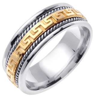 NEW!!! MENS 14KT TWO TONE GOLD CELTIC WEDDING BAND 559  