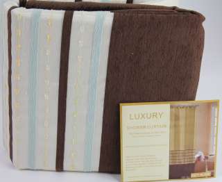 Fabric Bathroom Shower Curtain Textured Chenille Faux Silk Luxury 