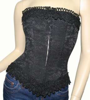 C1,Victorian steel bone lace up cinch corset bustier  