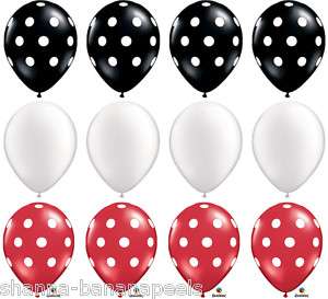 15 Polka Dot LADYBUG PARTY Balloons Red/Black/White Set  