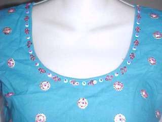 NEW BLUE Silver BOLLYWOOD DAZZLING Top CHOLI Sari Bells  