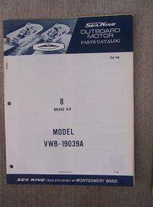   King Outboard Motor Parts Manual 8 Brake HP VWB   19039A Boat H  