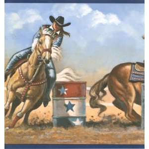  Cowgirl Barrel Racing wallpaper border   2 rolls 
