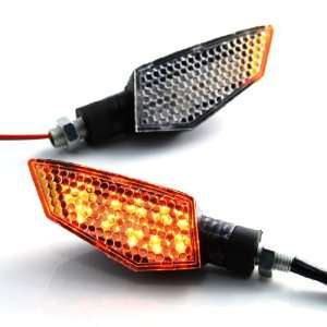 com Carbon fibre Look Surface LED Motorcycle Street Bike Turn Signals 