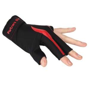  Red Black 3 Finger Billiard Glove: Sports & Outdoors