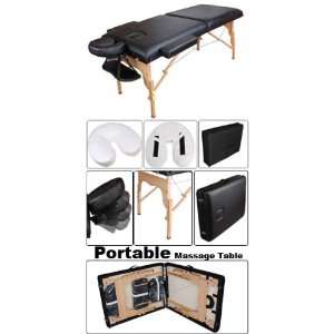   Vintage 2 section Black Portable Massage Table: Health & Personal Care