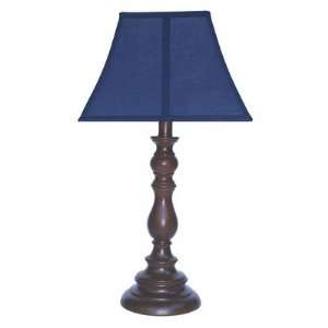    Table Lamp with Brown Base and Navy Blue Shade