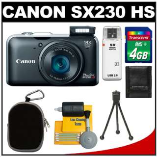 Canon PowerShot SX230 HS Black Digital Camera Kit NEW 013803133929 