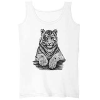 Tiger Cub Cat Art Womens Tank Top Straight Cut Loose Fit  