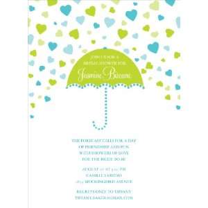   Love Blue & Green Bridal Shower Invitations