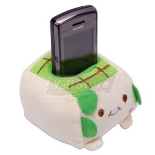 1x cute Japan Tofu mobile cell phone holder Stand Green  