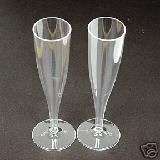 Oz. 1 Piece Plastic Champagne Flute Glass Glasses  