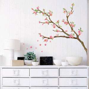 CHERRY BLOSSOM Tree Adhesive Removable Wall Home Decor Accents 