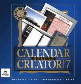 Calendar Creator 7 Deluxe PC CD create own customized  